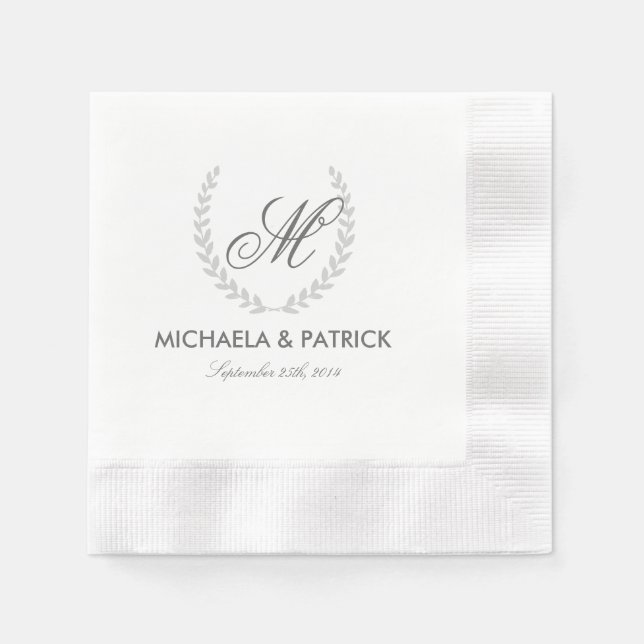 Secret Garden Wedding Monogram Serviette (Vorderseite)