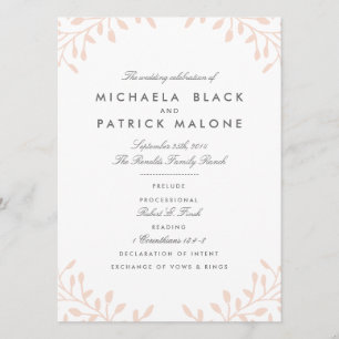 Secret Garden Wedding Programmes - Blush