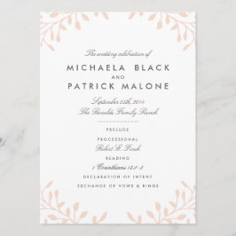 Secret Garden Wedding Programs - Blush Programm