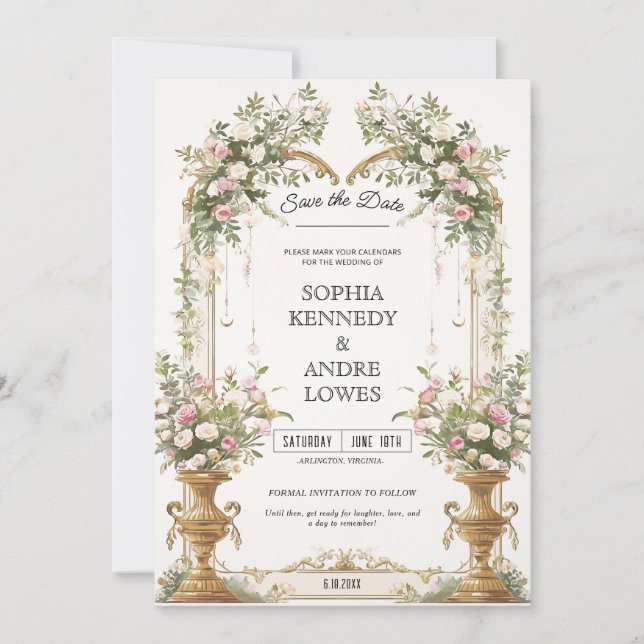 Secret Garden Wedding Save the Date Einladung (Vorderseite)