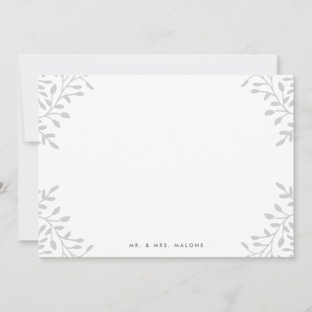 Secret Garden Wedding Stationery - Grau Mitteilungskarte (Vorderseite)