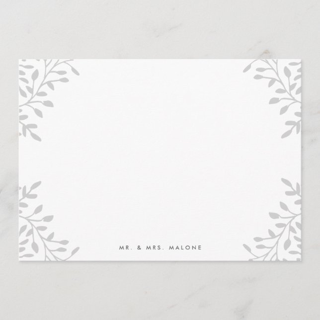 Secret Garden Wedding Stationery - Grau Mitteilungskarte (Vorderseite)