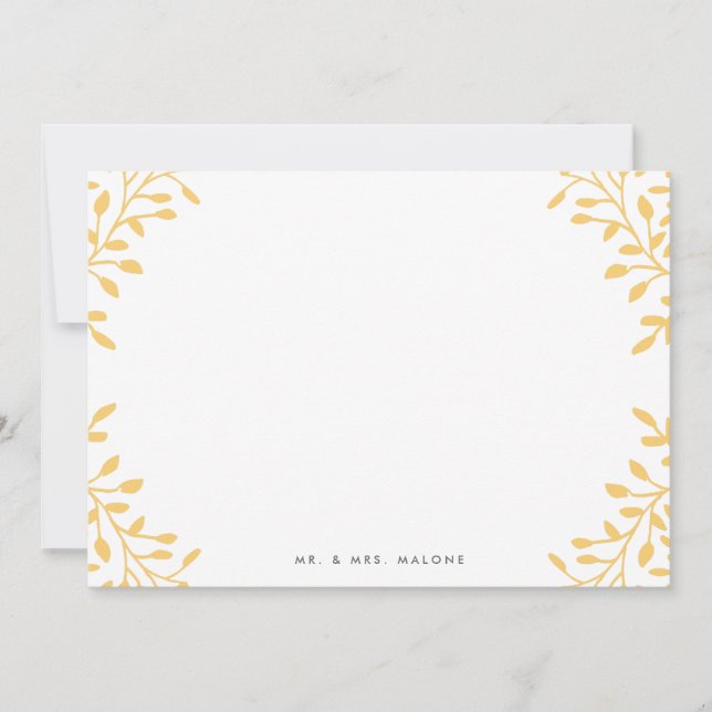 Secret Garden Wedding Stationery - Senf Yellow Mitteilungskarte (Vorderseite)