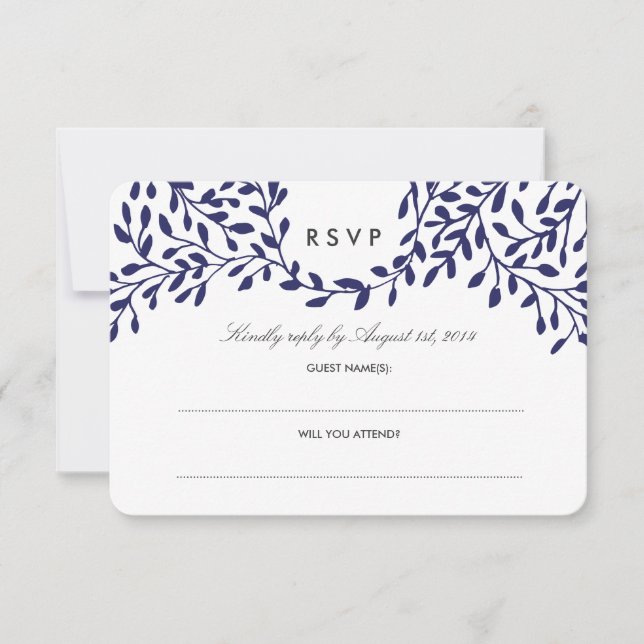 Secret Garden Wedding UAWG - Marine RSVP Karte (Vorderseite)