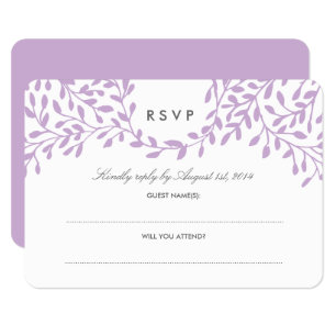 Secret Garden Wedding UAWG - Orchid RSVP Karte