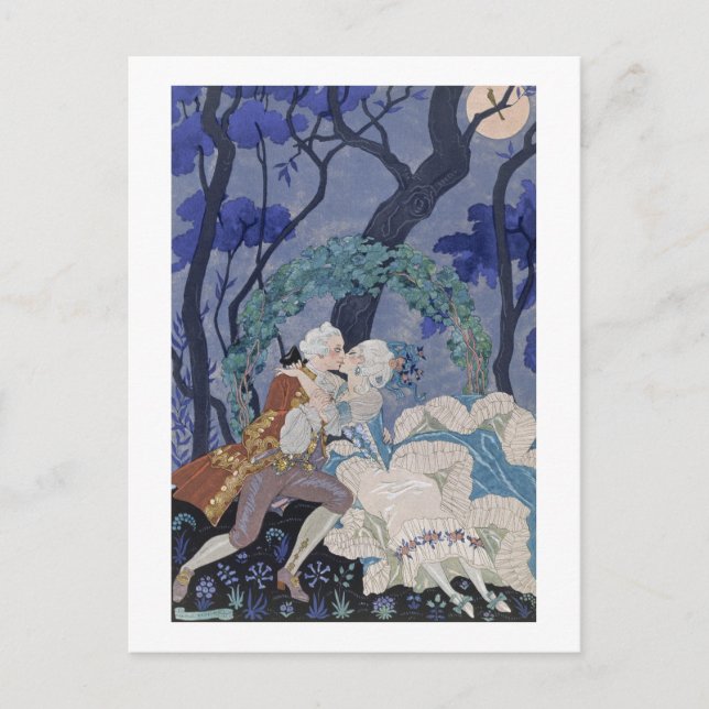 Secret Kiss, Illustration für "Fetes Galantes" von Postkarte (Vorderseite)