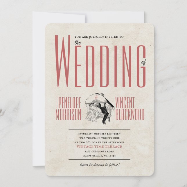 Secret Kiss Wedding Invitation Einladung (Vorderseite)