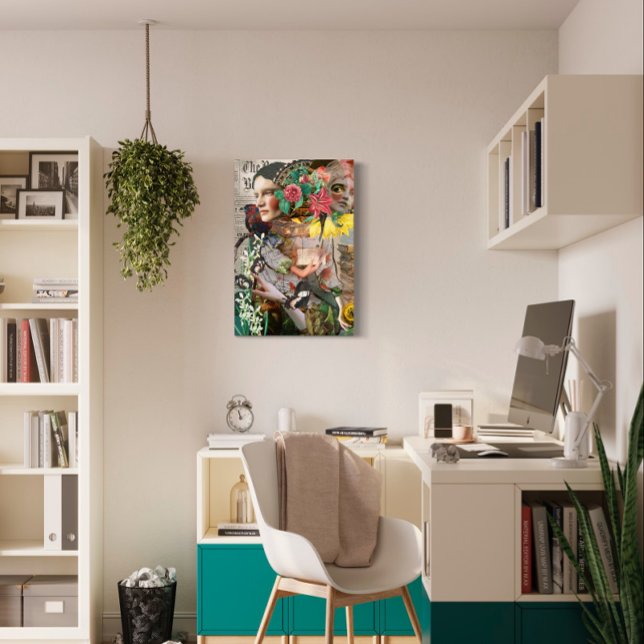 Secret Letter Vintage Digital Collage Leinwanddruck (Von Creator hochgeladen)