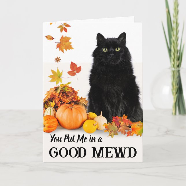 Secret Pal Good Mewd Halloween Black Cat Karte (Vorderseite)