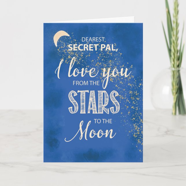 Secret Pal, Liebe von den Sternen zum Mondnachtshi Karte (Vorderseite)