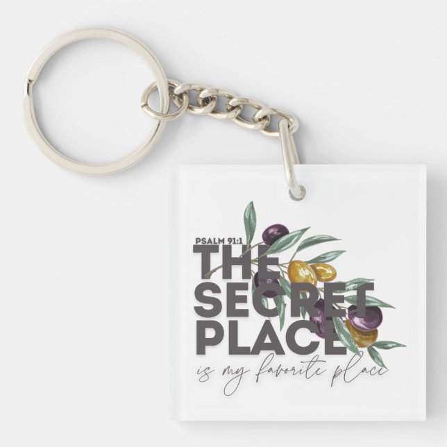 Secret Place Psalm 91 Christlicher T - Shirt Schlüsselanhänger (Vorderseite)