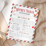 Secret Santa Christmas Geschenk-Austausch Fragebog<br><div class="desc">Mit diesem Secret Santa Questionnaire können Sie Geschenke leicht machen! Entdecken Sie perfekte Geschenkideen und sorgen Sie für Spaß beim Urlaubstauschen.</div>