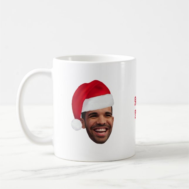 Secret Santa Christmas individualisierbares Foto Kaffeetasse (Links)