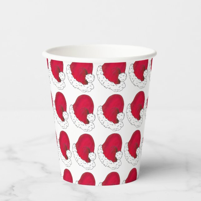 Secret Santa Claus Vater Weihnachts Red Hat Pappbecher (Vorderseite)