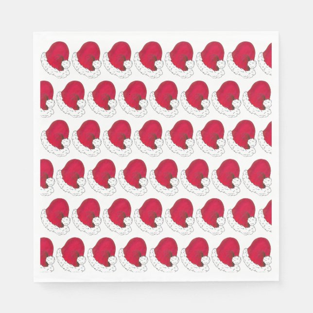 Secret Santa Claus Vater Weihnachts Red Hat Serviette (Vorderseite)