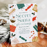 Secret Santa Gift Exchange Feiertag Einladung<br><div class="desc">Secret Santa Gift Exchange Feiertag Einladung Alle Designs sind © PIXEL PERFECTION PARTY LTD</div>