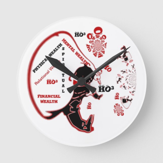 Secret Santa Gift - Wohlstand und Wohlstand Runde Wanduhr (Vorderseite)