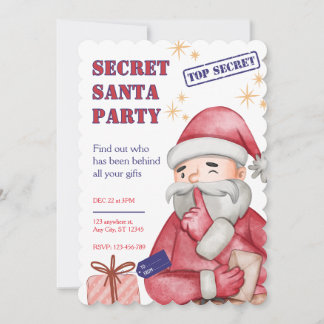 Secret Santa Invitation, Christmas Invitations
