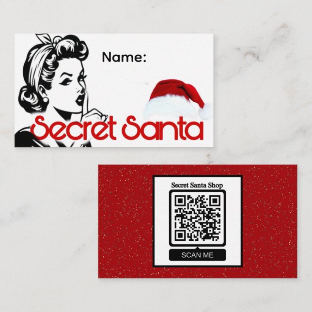 Secret Santa Name Card Visitenkarte (Vorne/Hinten)