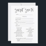 Secret Santa Questionnaire Weihnachtsspiele Spaß Einladung<br><div class="desc">Dieses moderne,  minimale Geheimspiel in Santa bietet einen schönen Kalligraphie-Schriftart   einen einfachen Serif-Schriftart. Editieren Sie alle Formulierungen,  damit dieses moderne Urlaubsspiel zu Ihrem Event passt   Stil!</div>