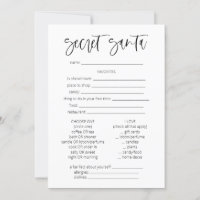 Secret Santa Questionnaire Weihnachtsspiele Spaß