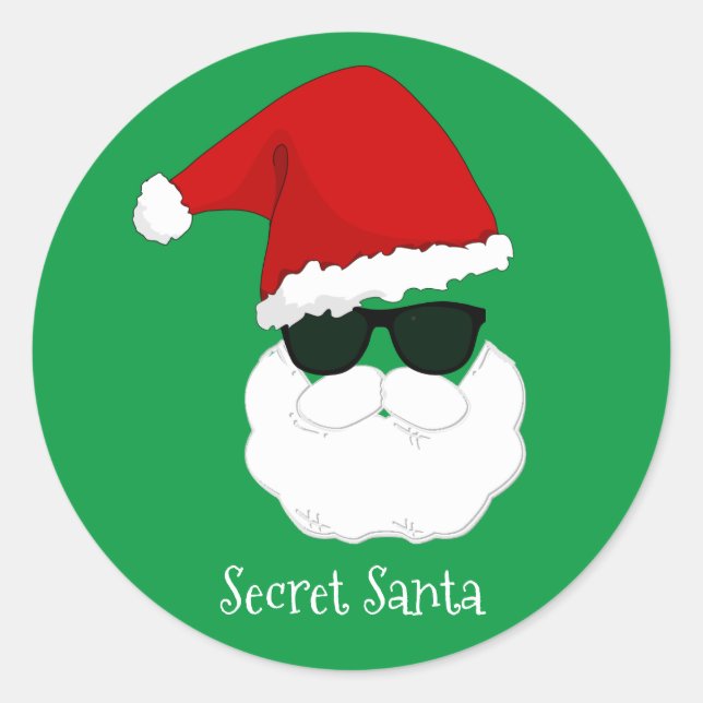 Secret Santa Runder Aufkleber (Vorderseite)