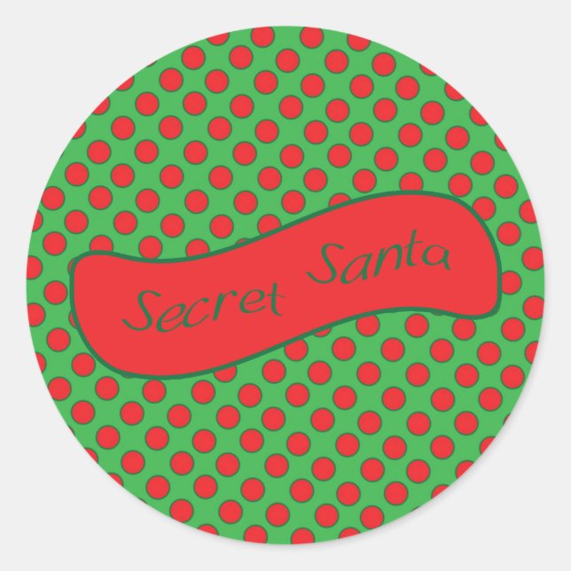 Secret Santa Runder Aufkleber (Vorderseite)