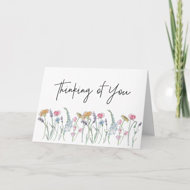 Secret Sister Thinking of you Flowers Dankeskarte (Vorderseite)