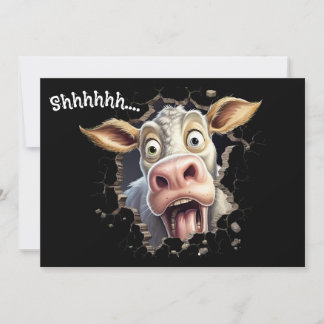 Secret Surprise Party Invite | Shhh Cow Einladung
