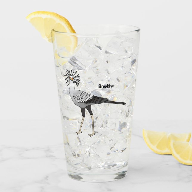 Secretary bird cartoon illustration  glas (Vorderseite Ice)