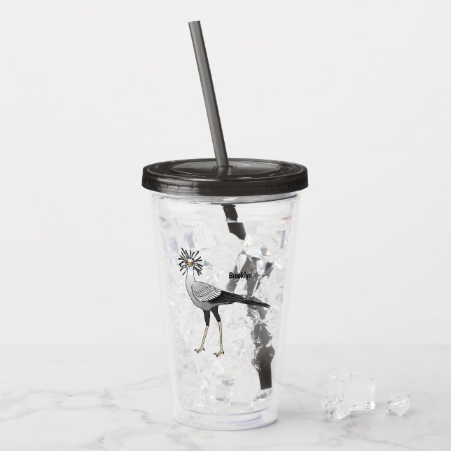 Secretary Cartoon Illustration Acryltrinkbecher (Vorderseite Ice)