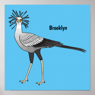 Secretary Cartoon Illustration Poster