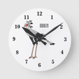 Secretary Cartoon Illustration Runde Wanduhr