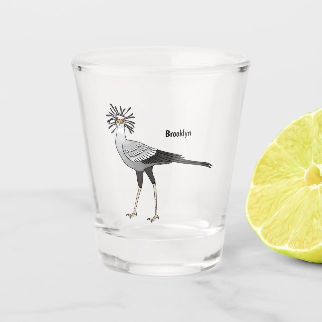 Secretary Cartoon Illustration Schnapsglas (Vorderseite)