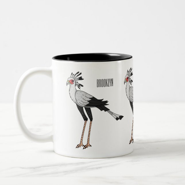 Secretary Cartoon Illustration Zweifarbige Tasse (Links)