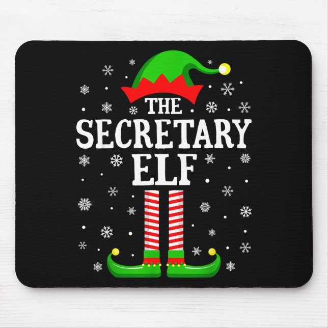 Secretary Elf Funny Christmas Family Matching  Mousepad (Vorne)