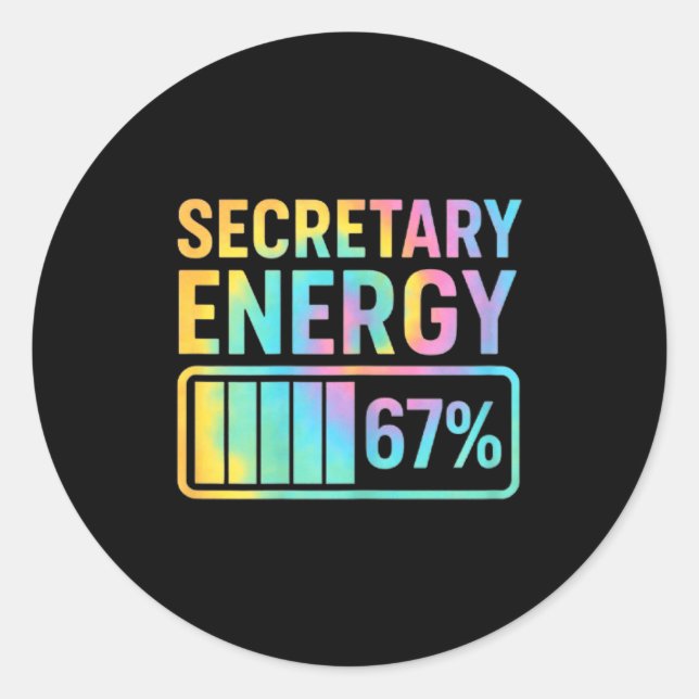 Secretary Energy 67 Percent Secretary Retro Vibes  Runder Aufkleber (Vorderseite)