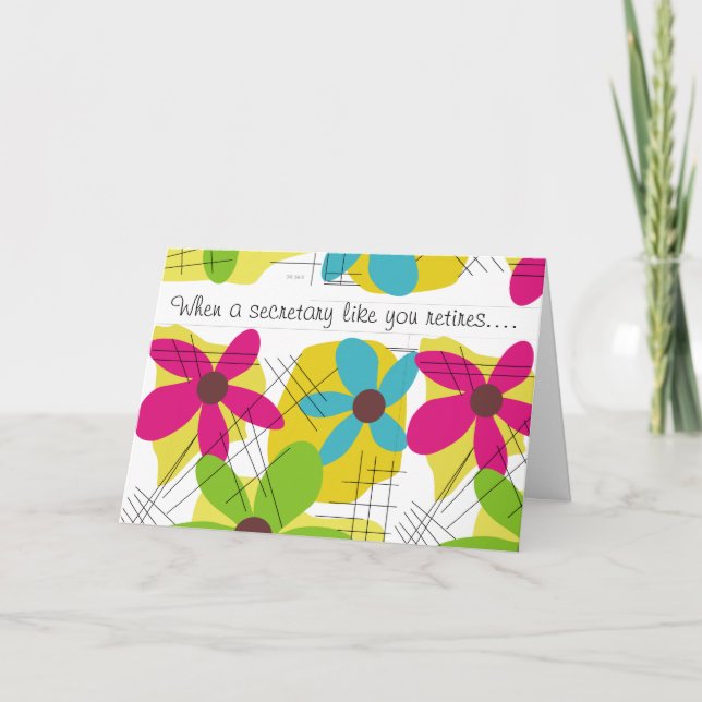 Secretary Rerement Card Floral Design Karte (Vorderseite)