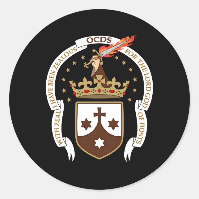Secular Carmelite Runder Aufkleber (Vorderseite)