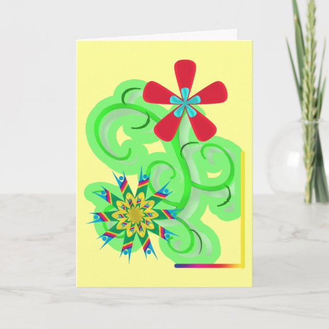 Secular Humanist & Atheist Symbol Flowers Karte (Vorderseite)
