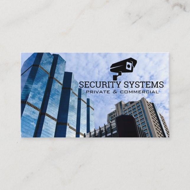 Security Camera Logo | Corporate Sky Scrapers Visitenkarte (Vorderseite)