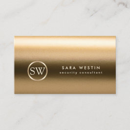Security Consultant Gold Monogram Business Card Visitenkarte