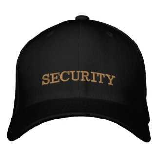 SECURITY embroidered baseball cap gold / black Bestickte Baseballkappe