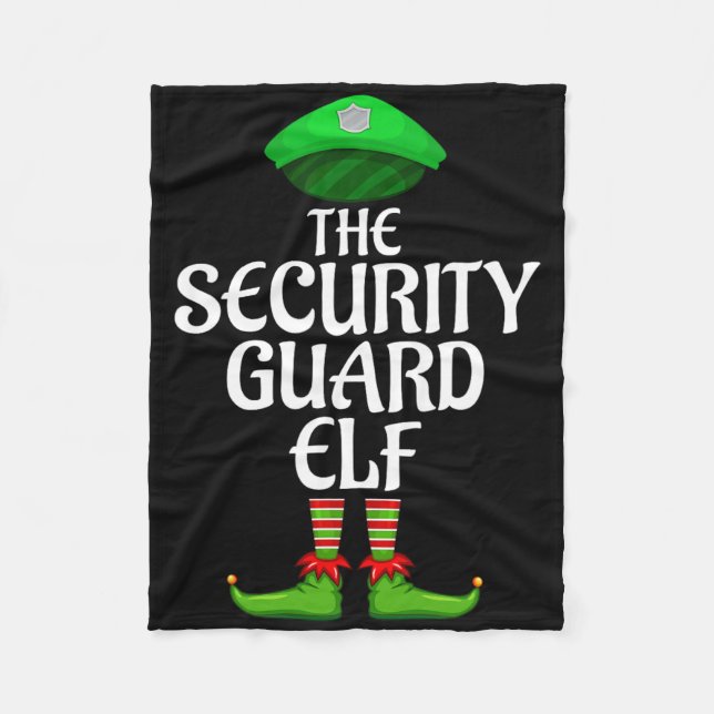 Security Guard Elf Matching Family Group Christmas Fleecedecke (Vorderseite)