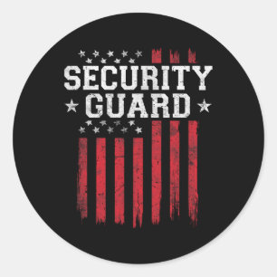Security Guard Proud American Flag USA Patriot Pat Runder Aufkleber