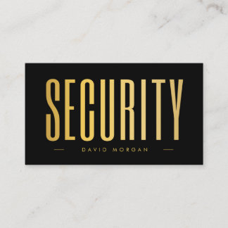 Security QR Code Logo Black And Gold  Visitenkarte