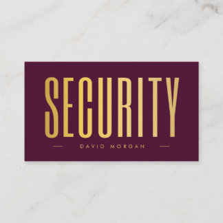 Security QR Code Logo Burgundy And Gold  Visitenkarte