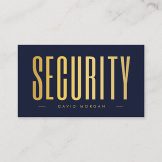 Security QR Code Logo Navy And Gold  Visitenkarte