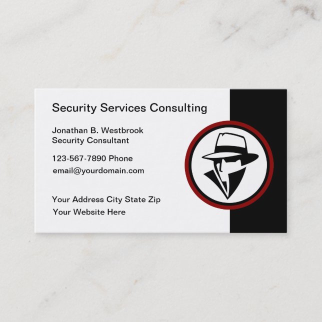 Security Services Consultant Business Cards Visitenkarte (Vorderseite)