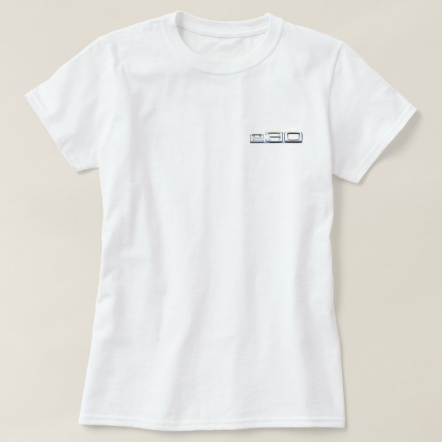Sedan und Abzeichen BMW E30 T-Shirt (Design vorne)